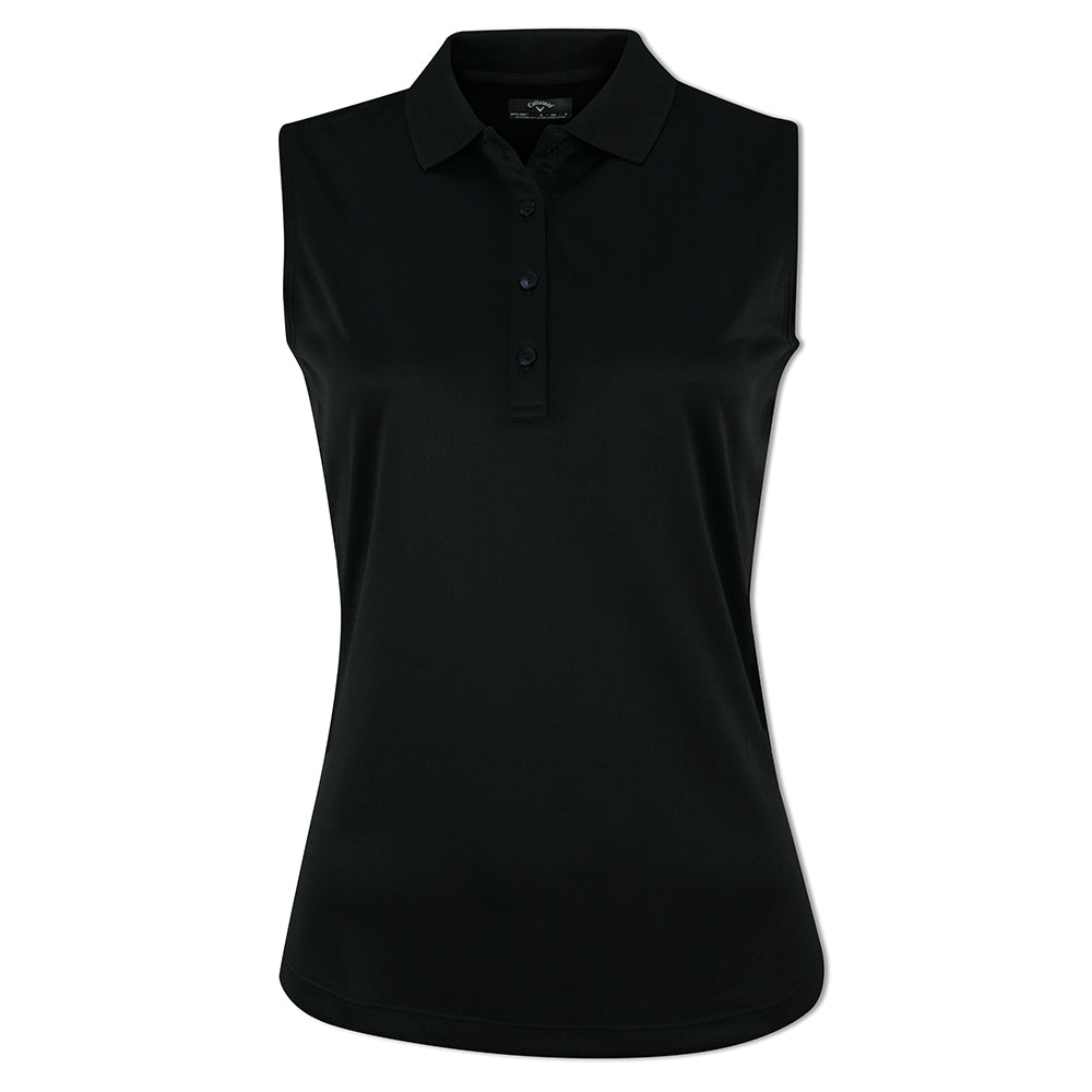 Callaway Ladies Essential Sleeveless Opti-Dri Polo in Caviar Black