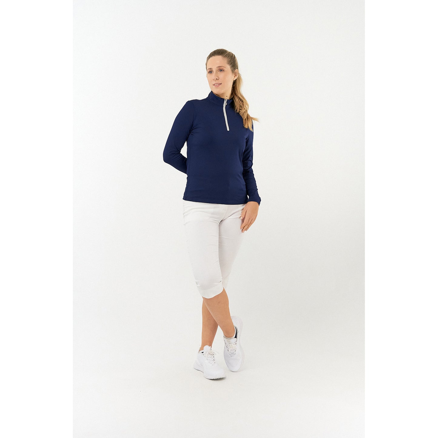 Pure Ladies Lightweight Mid-Layer Top in Navy