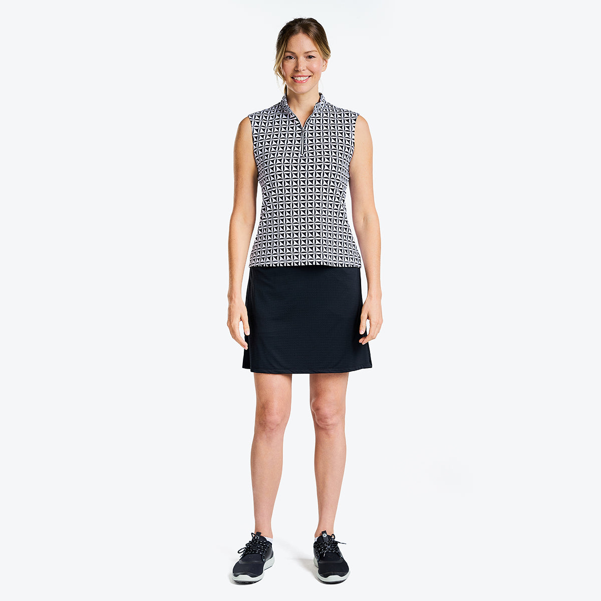 Nivo Ladies Geometric Sleeveless Golf Polo - Medium Only Left