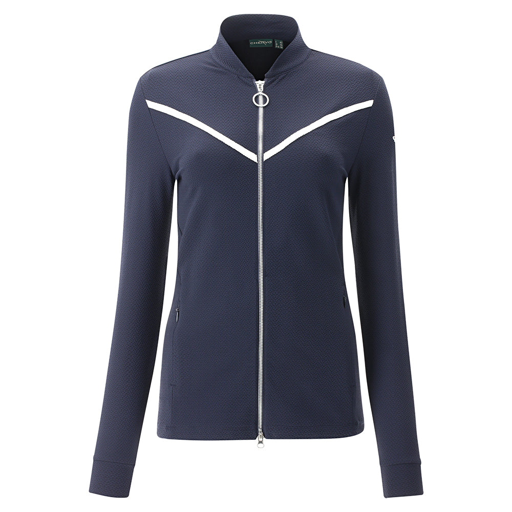 Chervo Ladies Textured Mid-Layer Jacket in Blue - Last One Size 8 Only Left