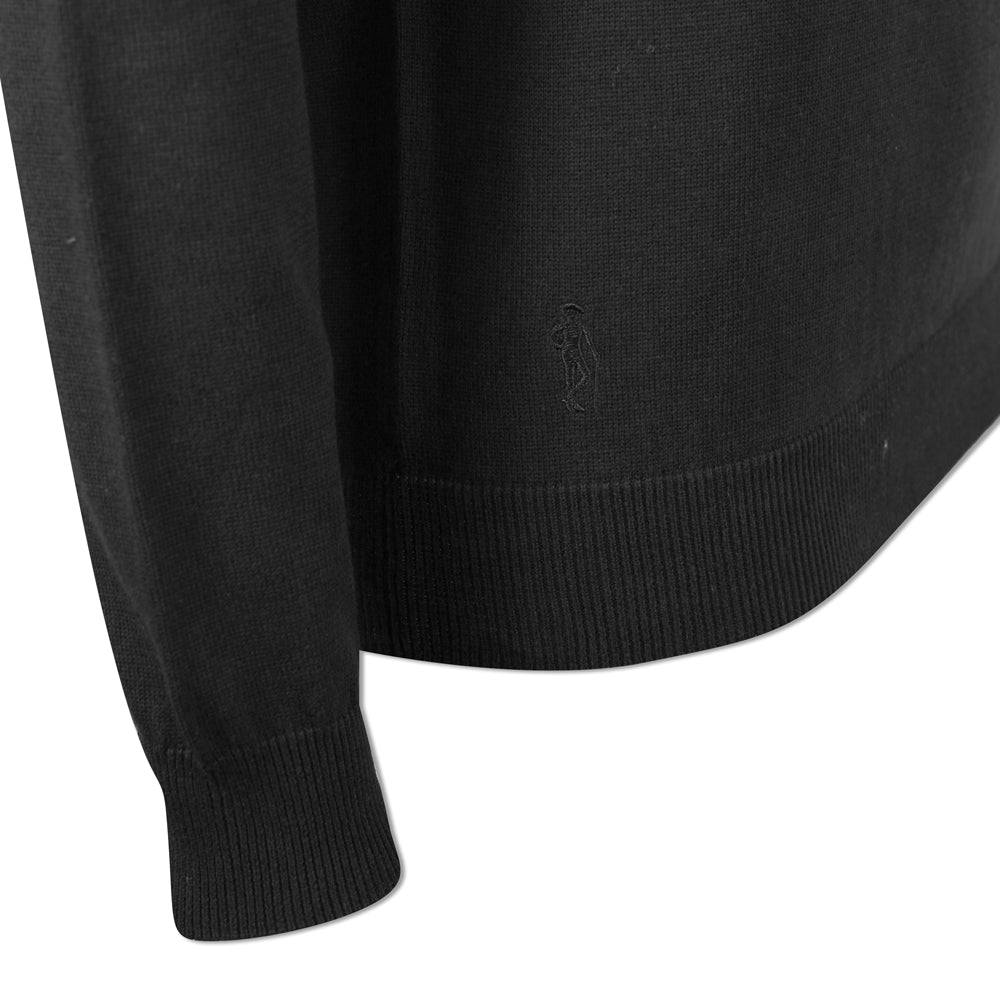 Glenmuir Ladies 100% Cotton V-Neck Sweater in Black