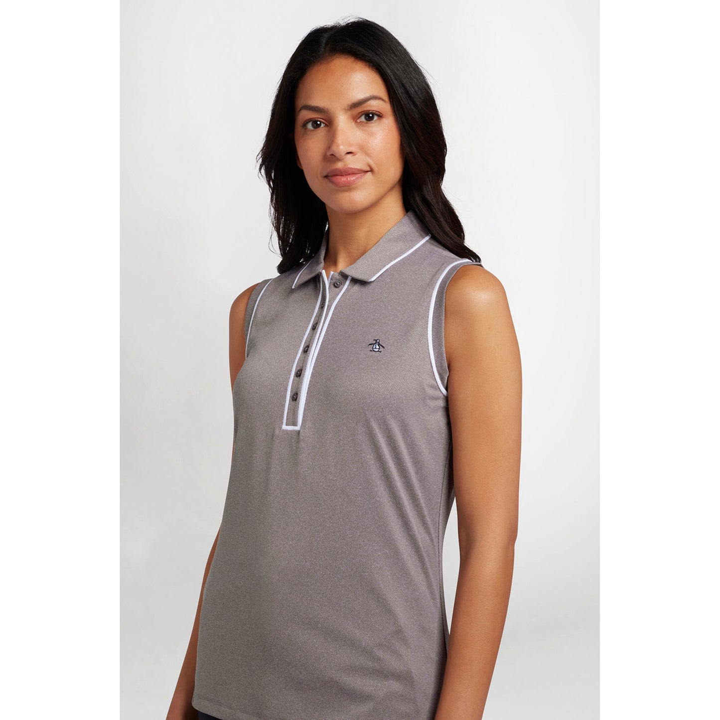 Original Penguin Ladies Sleeveless Polo in Ristretto