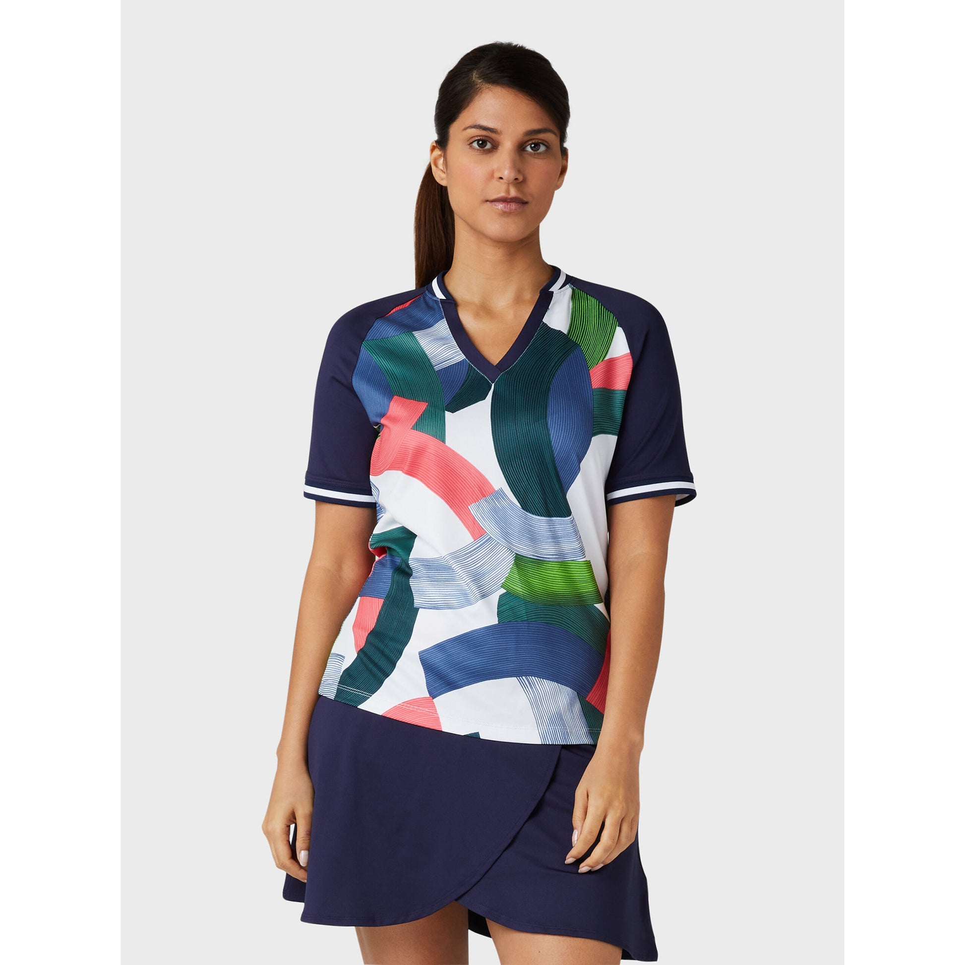 Callaway Ladies Short Sleeve Polo Shirt with Open V-Neck