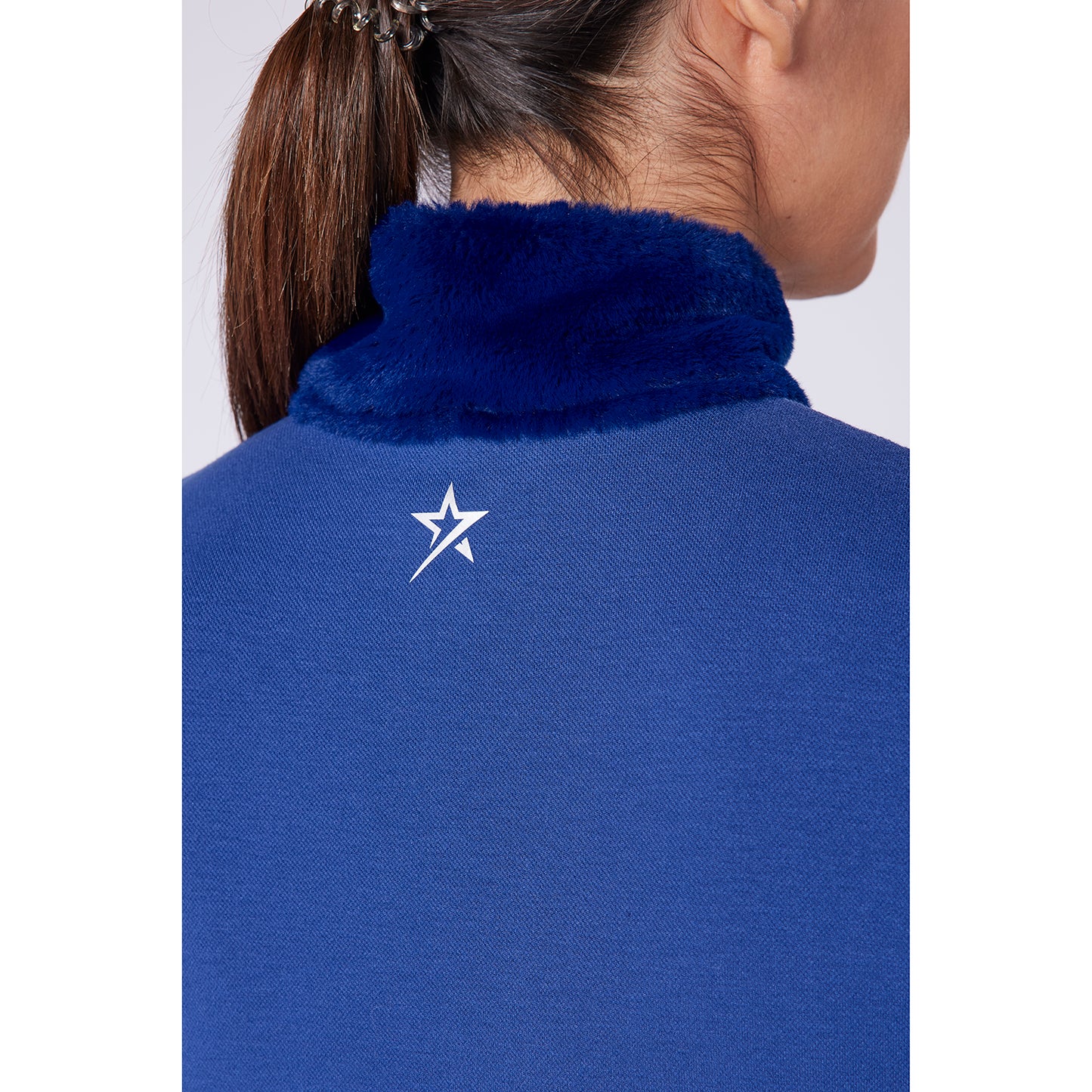 Swing Out Sister Womens 1/4 Zip Top with Faux Fur Collar