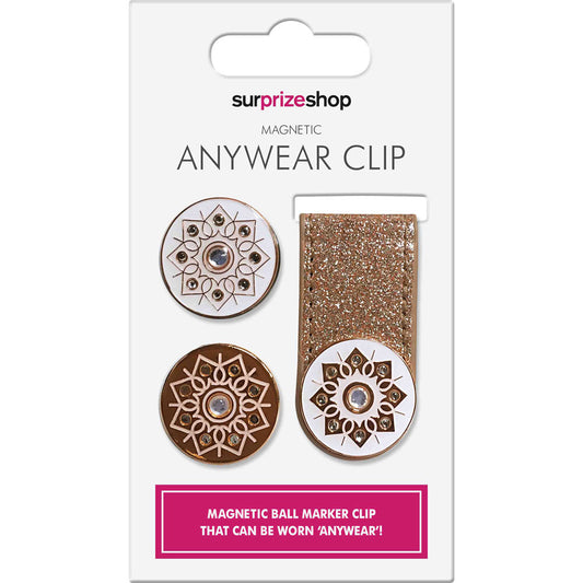 Surprizeshop Rose Gold Magnetic Clip Ball Marker Anywear Set