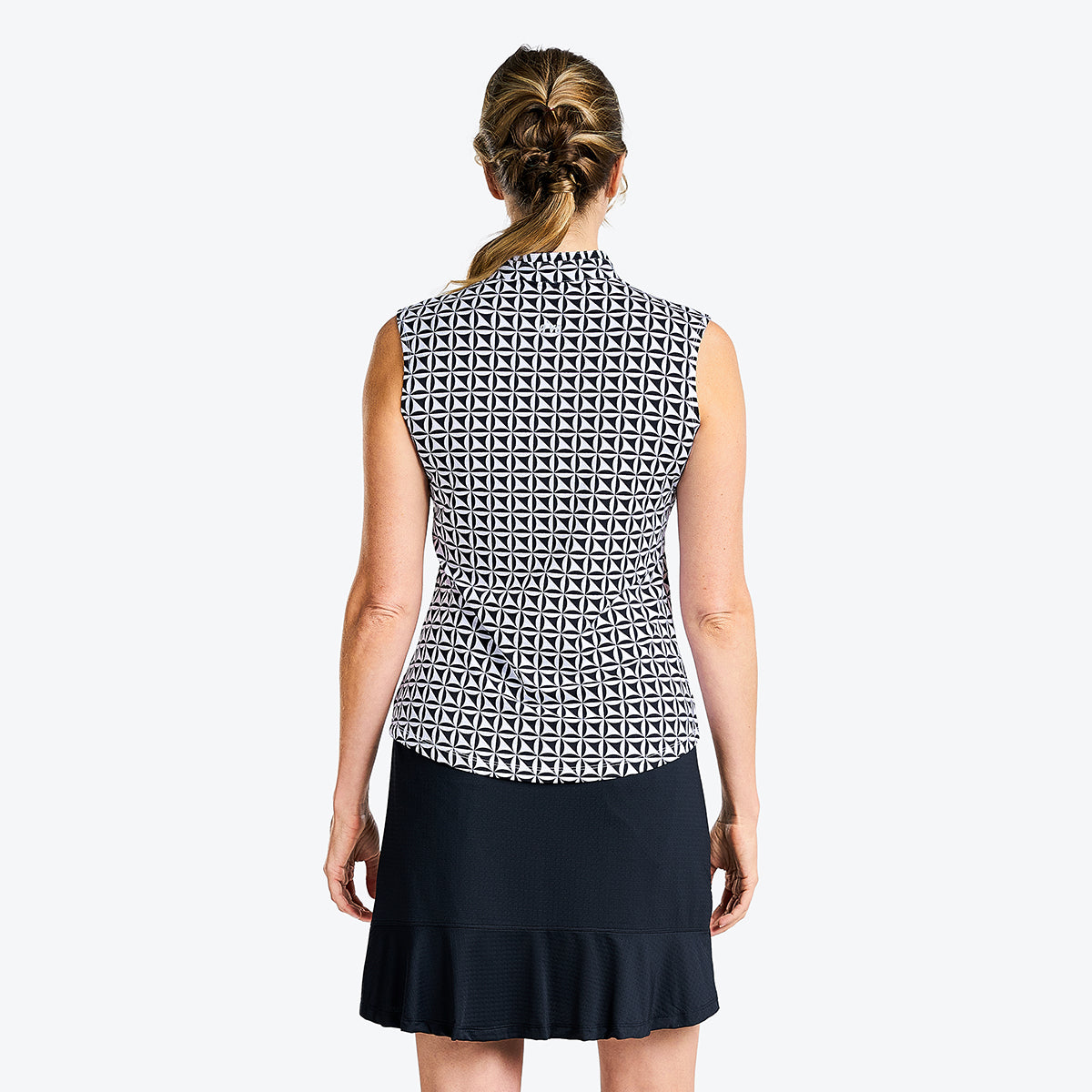 Nivo Ladies Geometric Sleeveless Golf Polo - Medium Only Left