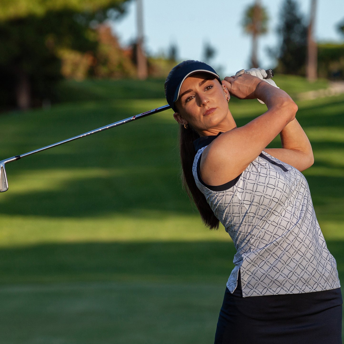 Galvin Green Ladies Printed Sleeveless Polo for Beautifully Detailed, Breathable Performance