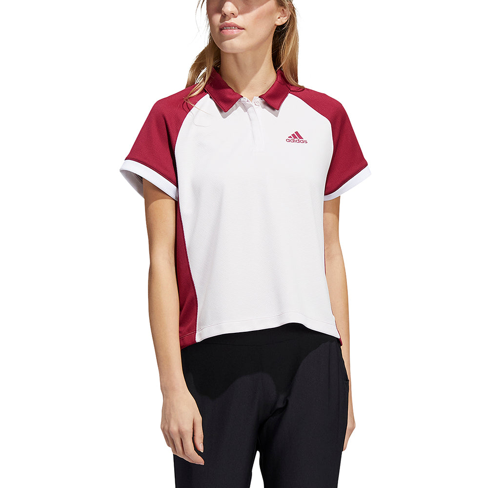 adidas Ladies Colourblock Short Sleeve Golf Polo - Last One Small Only Left