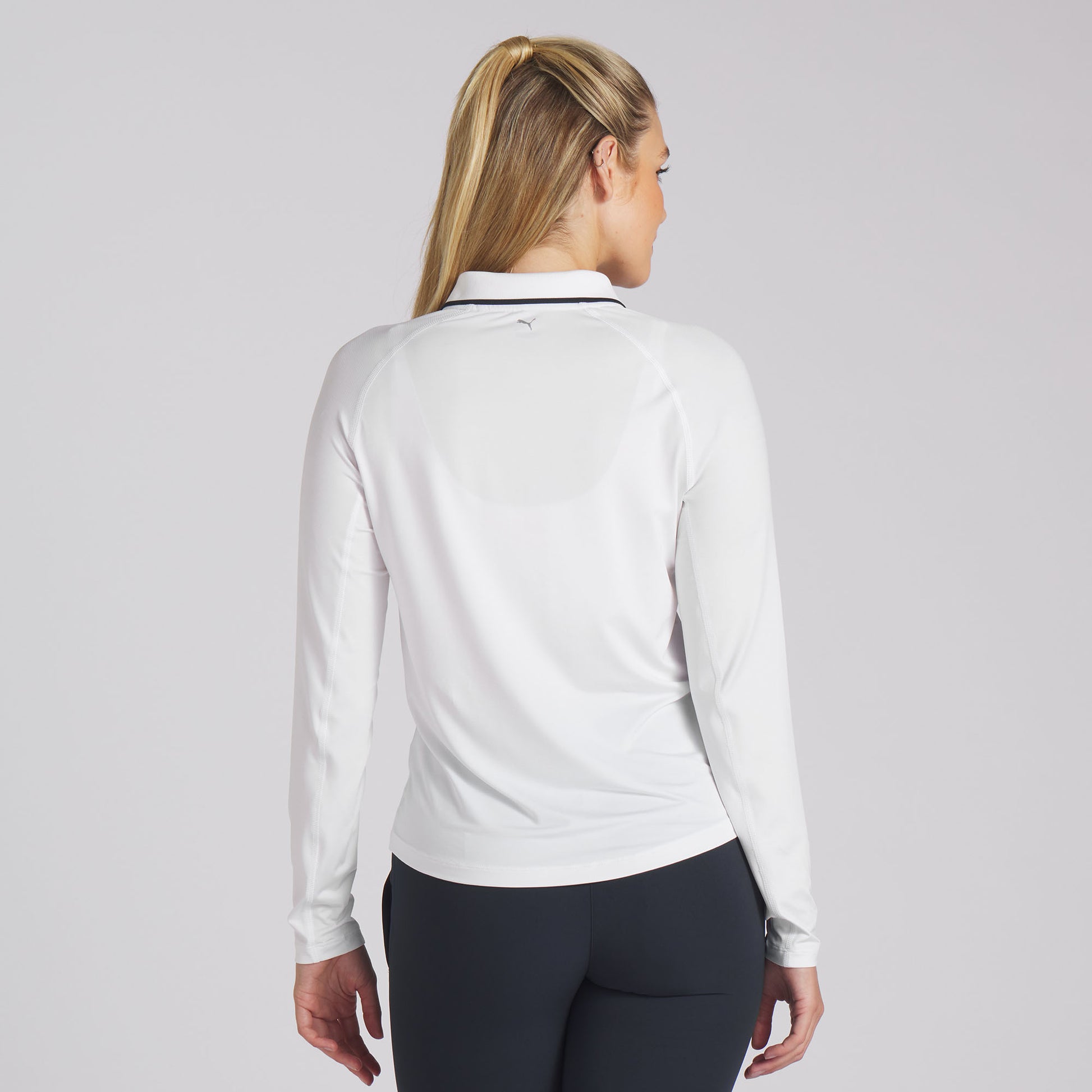 Puma Golf Ladies Long Sleeve Zip-Neck Top in White Glow