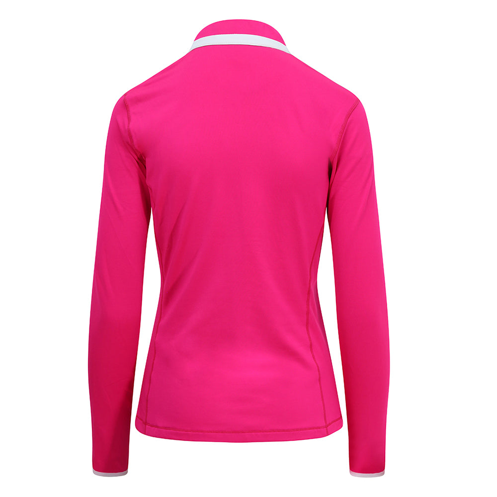 Pure Golf Ladies Mid-Layer Stretch Jacket in Hot Pink