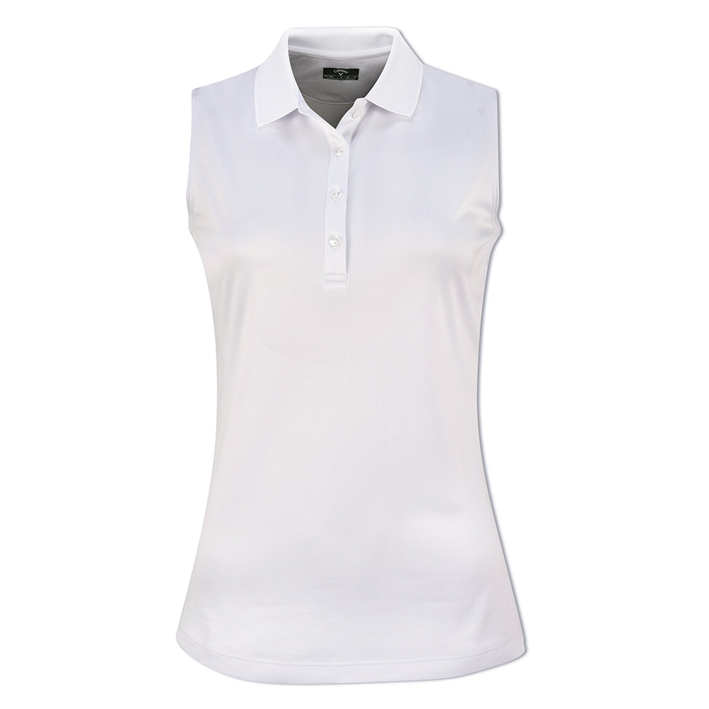 Callaway Ladies Essential Sleeveless Opti-Dri Polo in Bright White