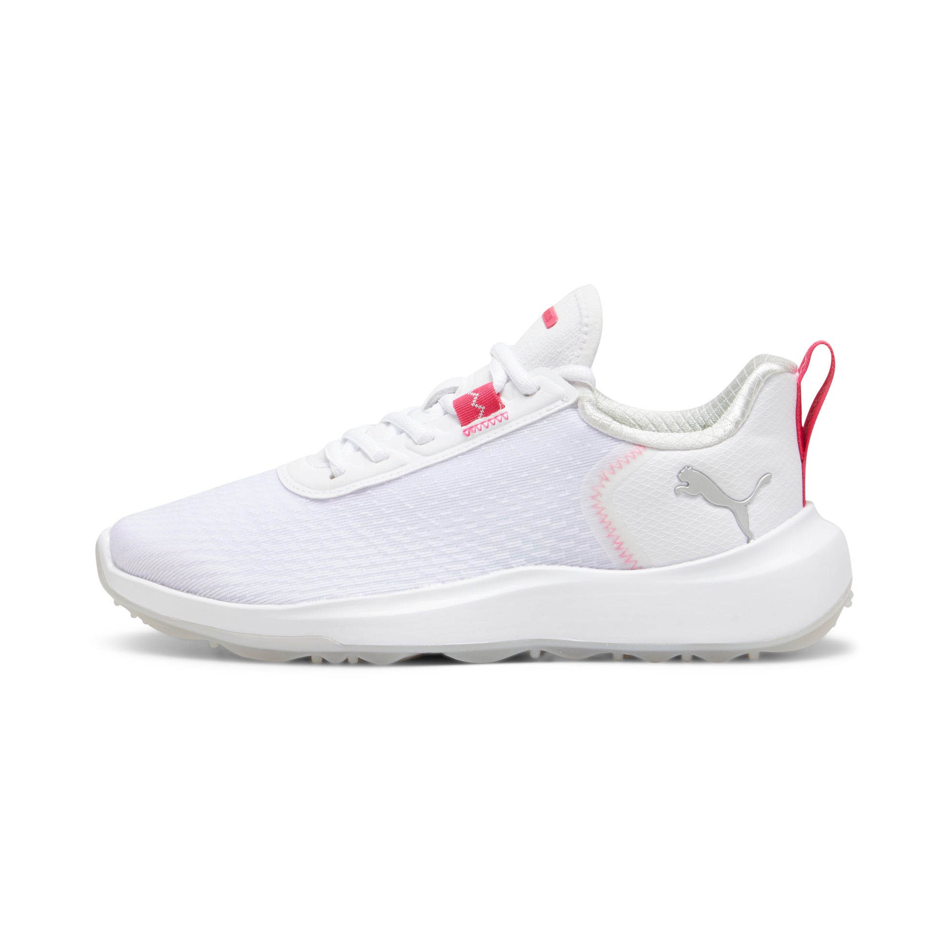 Puma Women's Fusion Crush Golf Shoes in White and Garnet Rose