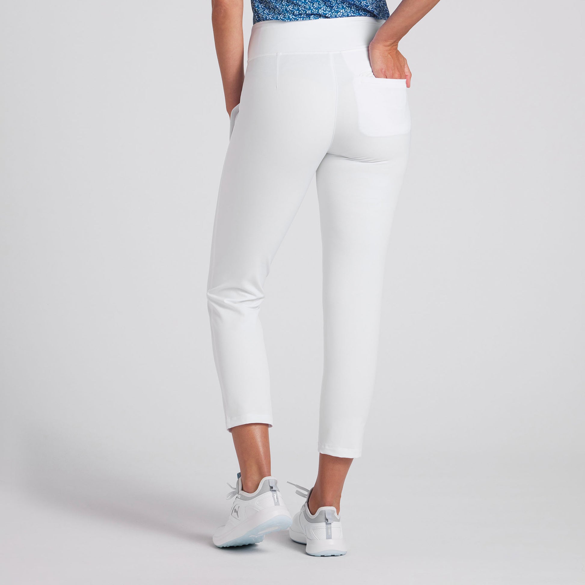 Puma Ladies High Rise 7/8 Trousers in White Glow