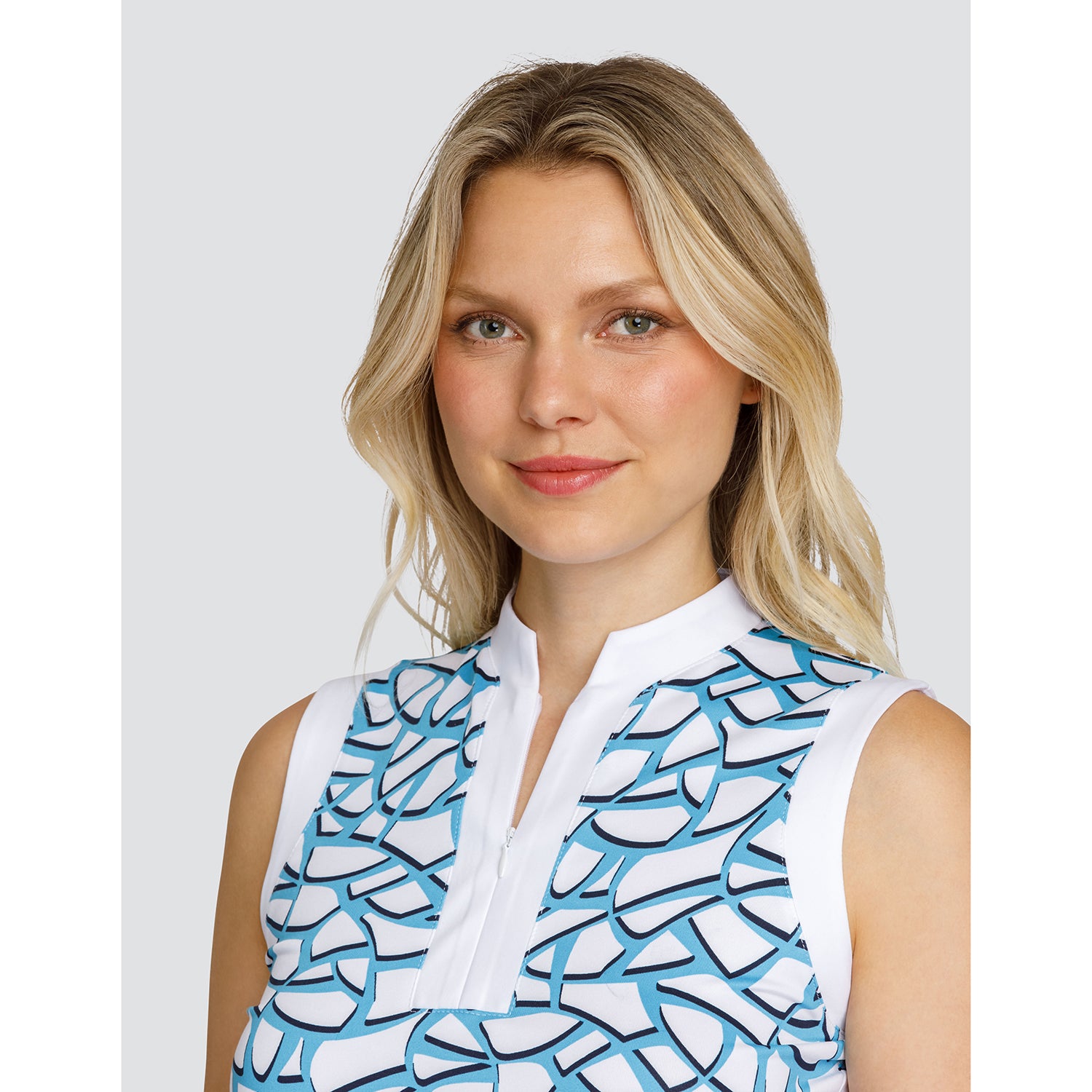 Tail Ladies Sleeveless Polo in Mosaic Print