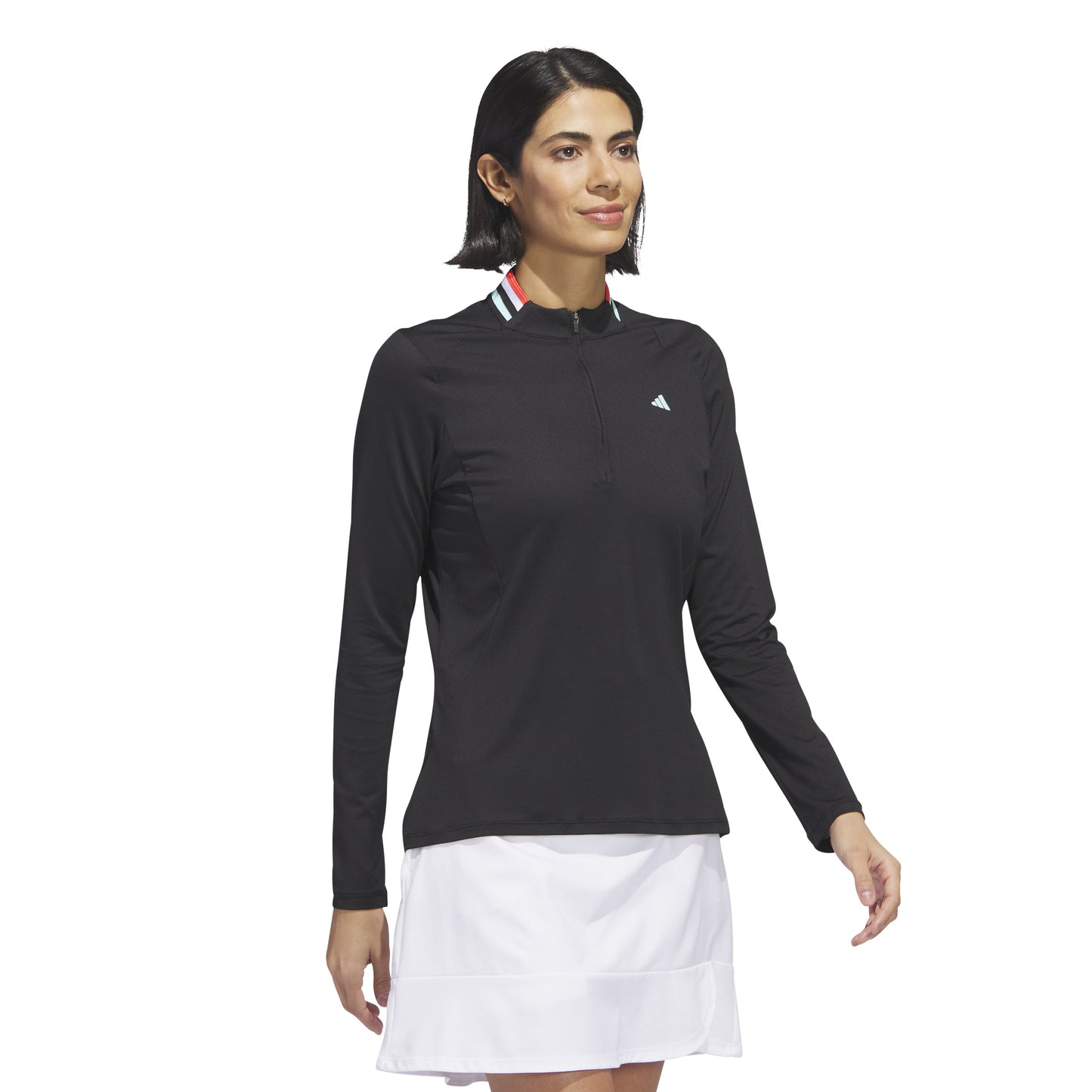 Adidas Women's Long Sleeve Mock Neck Golf Polo in Black