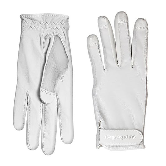 Surprizeshop Tan Through Leather Glove in White