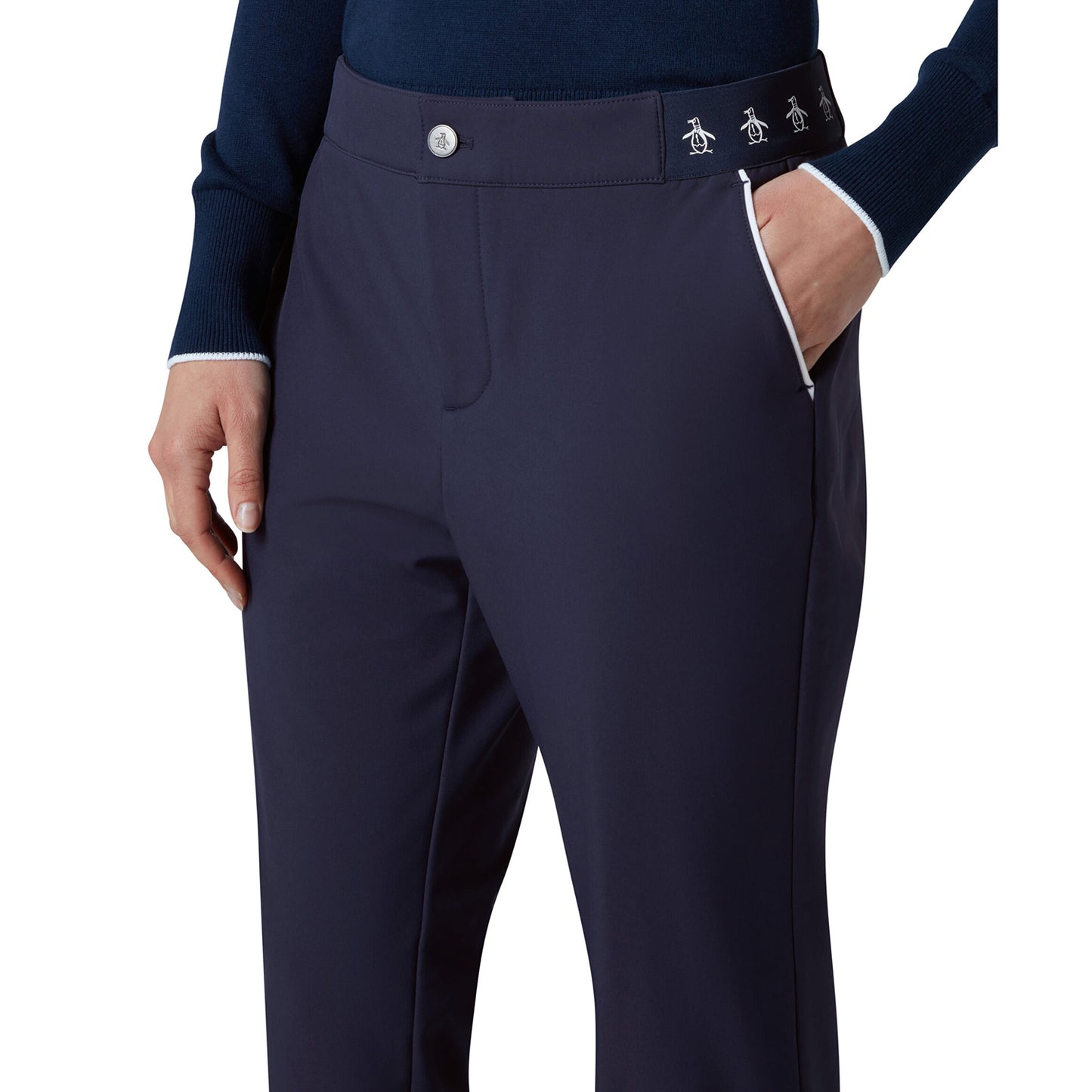 Original Penguin Ladies Fleece Backed Navy Thermal Golf Trousers