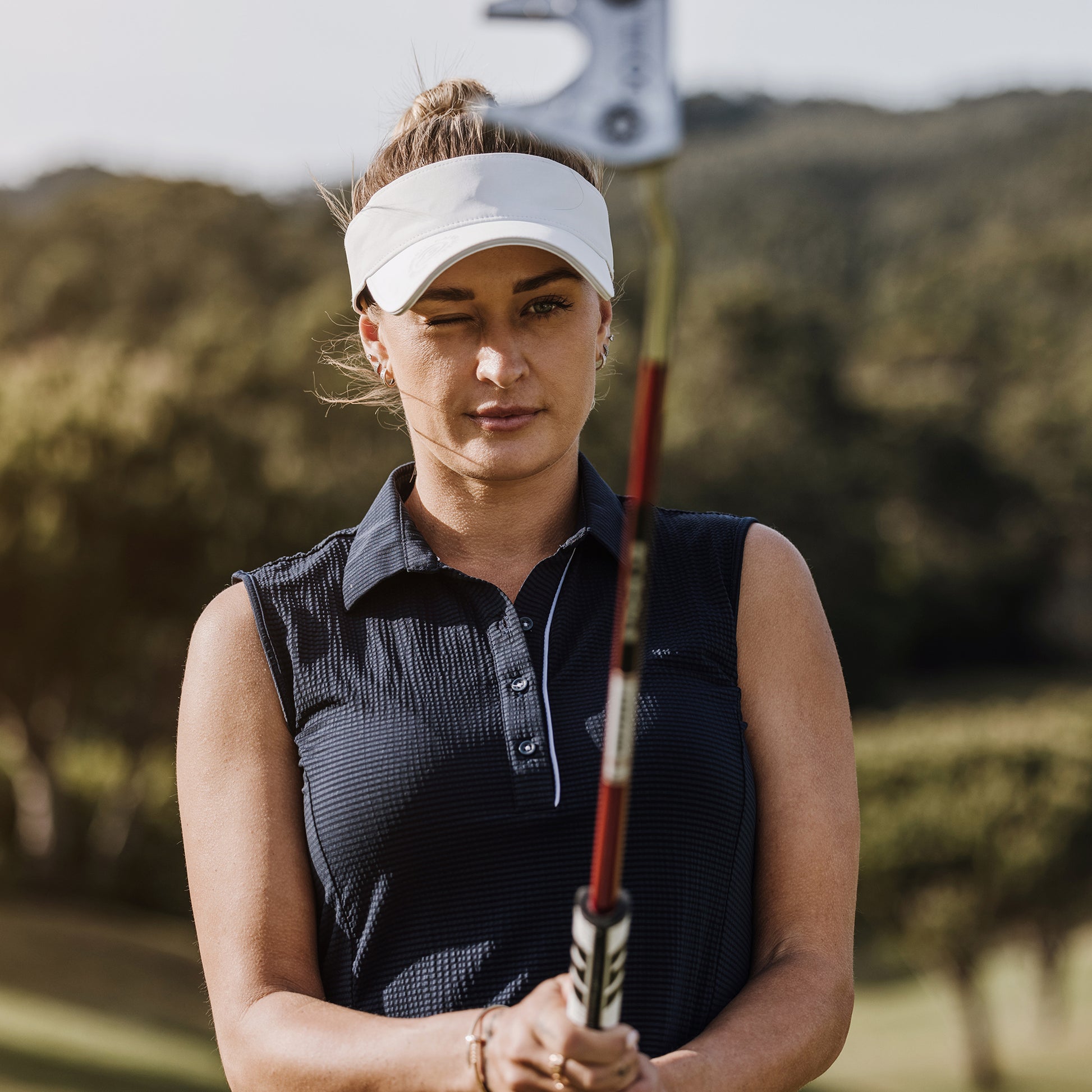 Galvin Green Ladies VENTIL8 PLUS Textured Sleeveless Polo in Navy