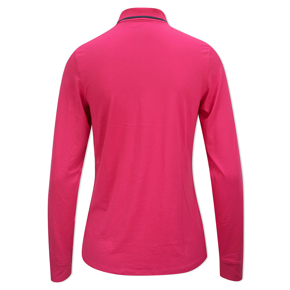 Puma Golf Ladies Cloudspun Long Sleeve Polo with UPF 50+ in Pinktastic