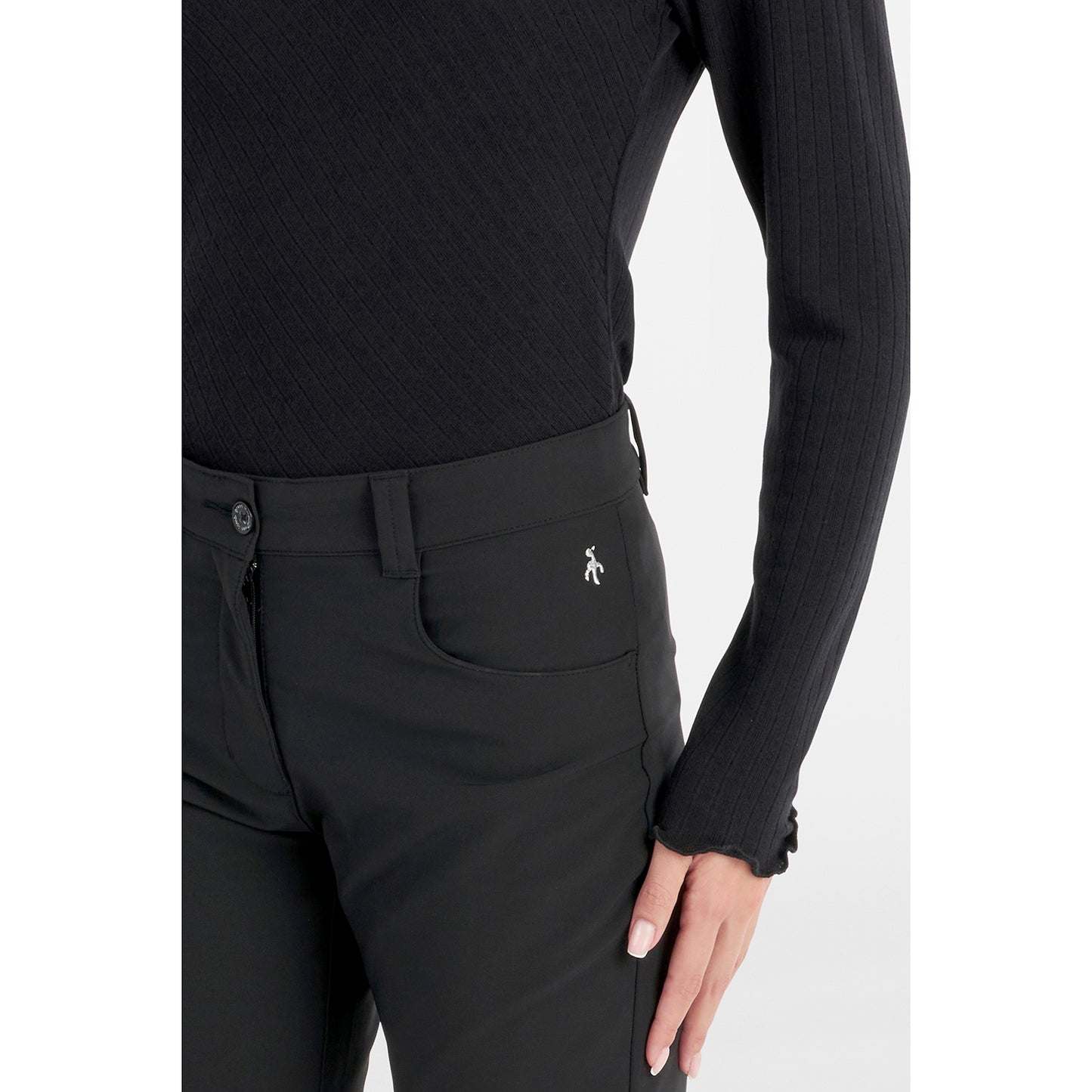 Green Lamb Luxe Thermal 4-Way Stretch Trouser in Black