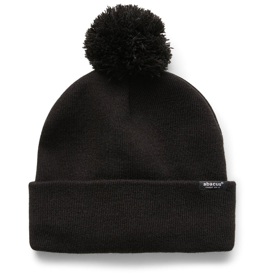 Abacus Ladies Fleece Lined Bobble Hat in Black