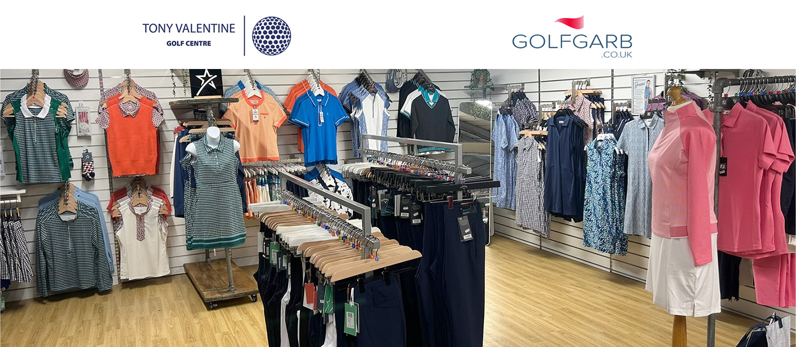 GolfGarb ladies golf clothes In store at the Tony Valentine Golf Centre Corsham