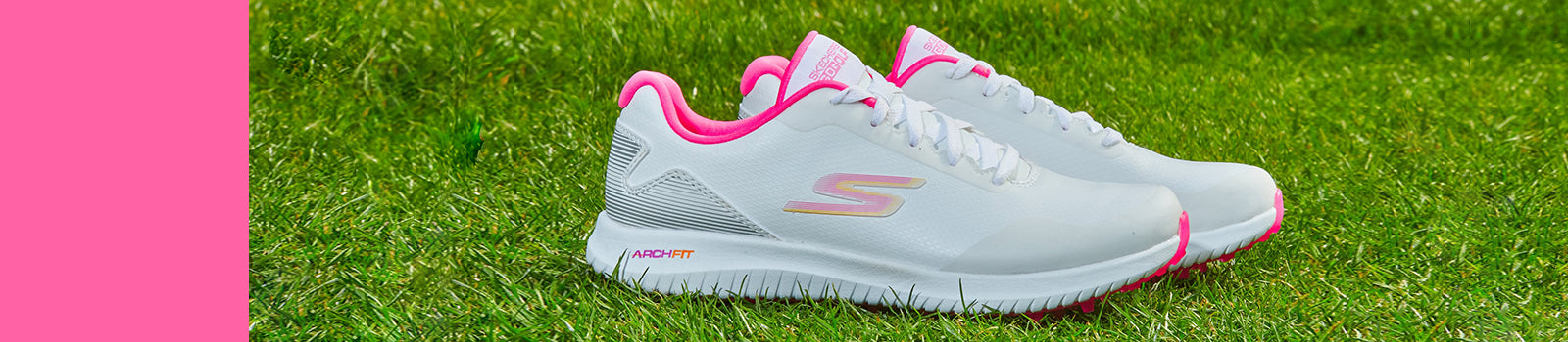 Skechers Women's golf shoes at GolfGarb including the Go Golf Max 2 in white and pink shown