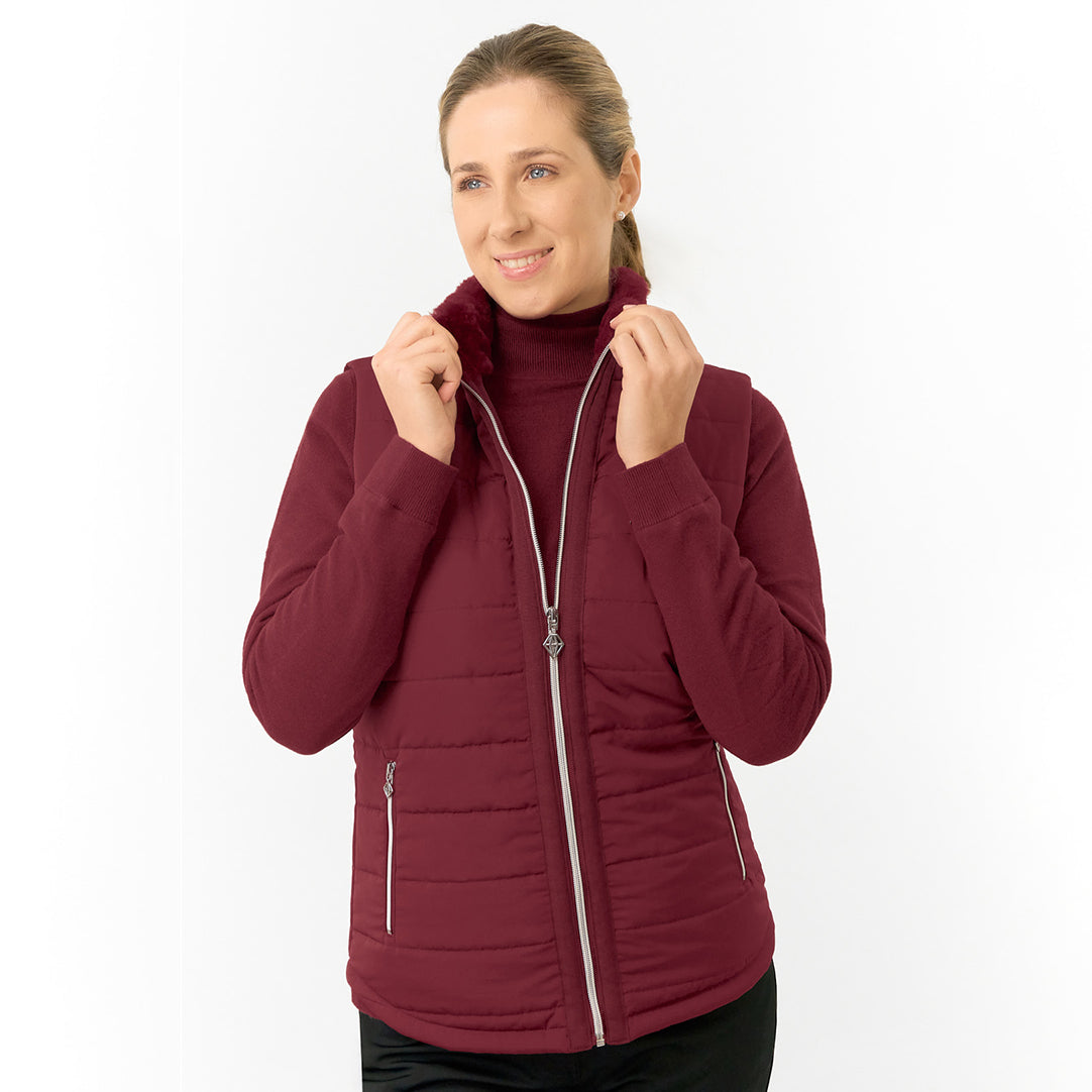 Pure Golf Ladies Insulated Faux Fur Collar Gilet