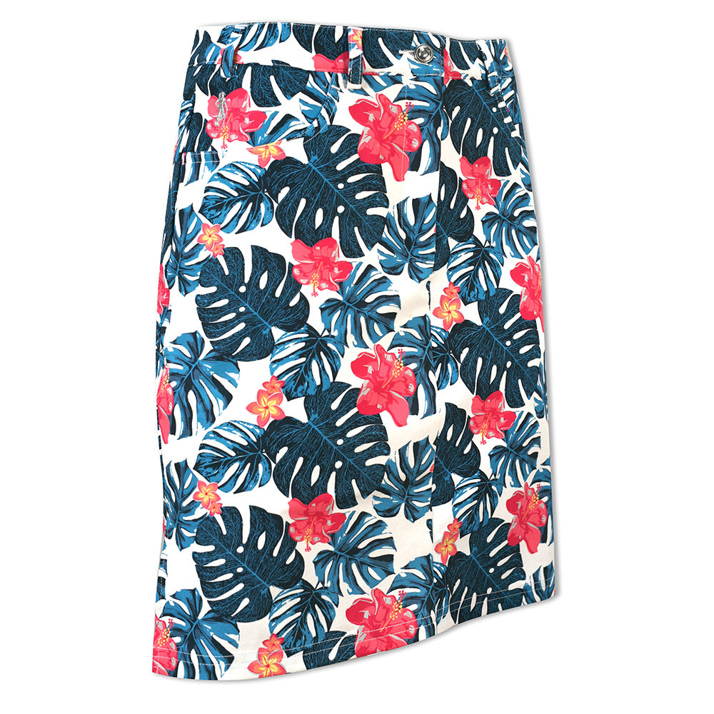 Glenmuir Ladies 4-Way Stretch Skort in Cobalt Tropical Print - Last One Size 8 Only Left