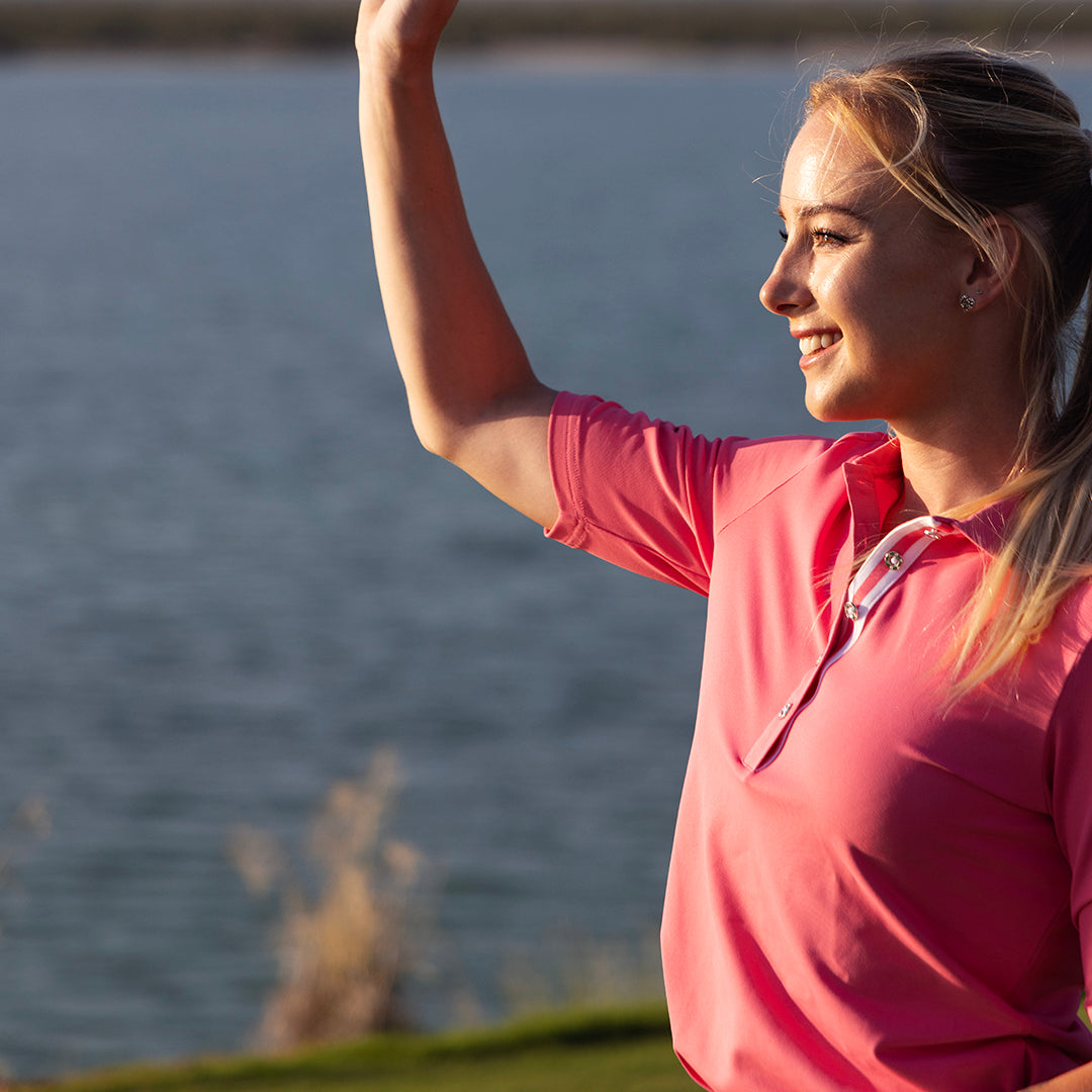 FootJoy Ladies Half Sleeve Polo with Ruched Detail