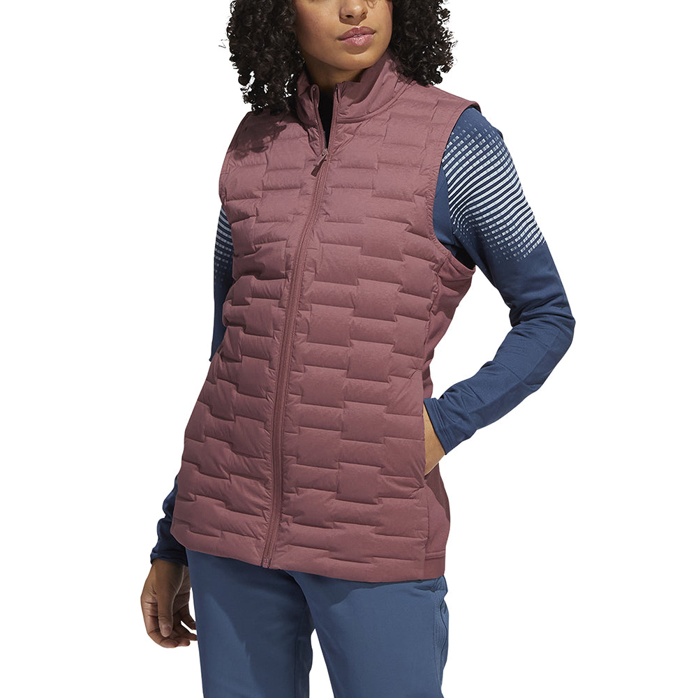 adidas Ladies Down-Filled Frostguard Golf Gilet in Quiet Crimson