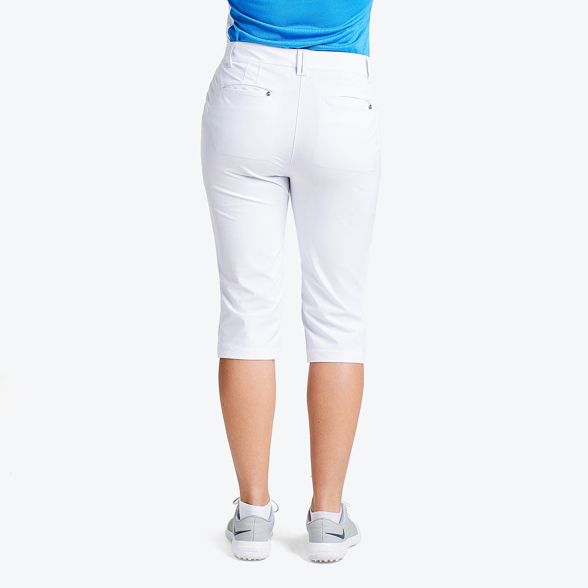 Nivo Ladies Straight Cut White Golf Pedal Pushers