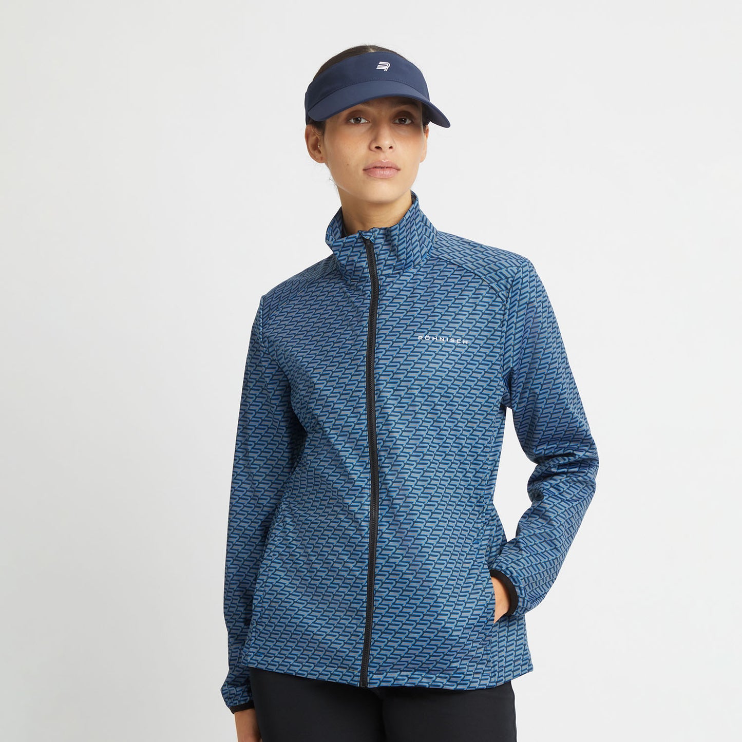 Rohnisch Ladies Wind Jacket in with Retro Logo Print