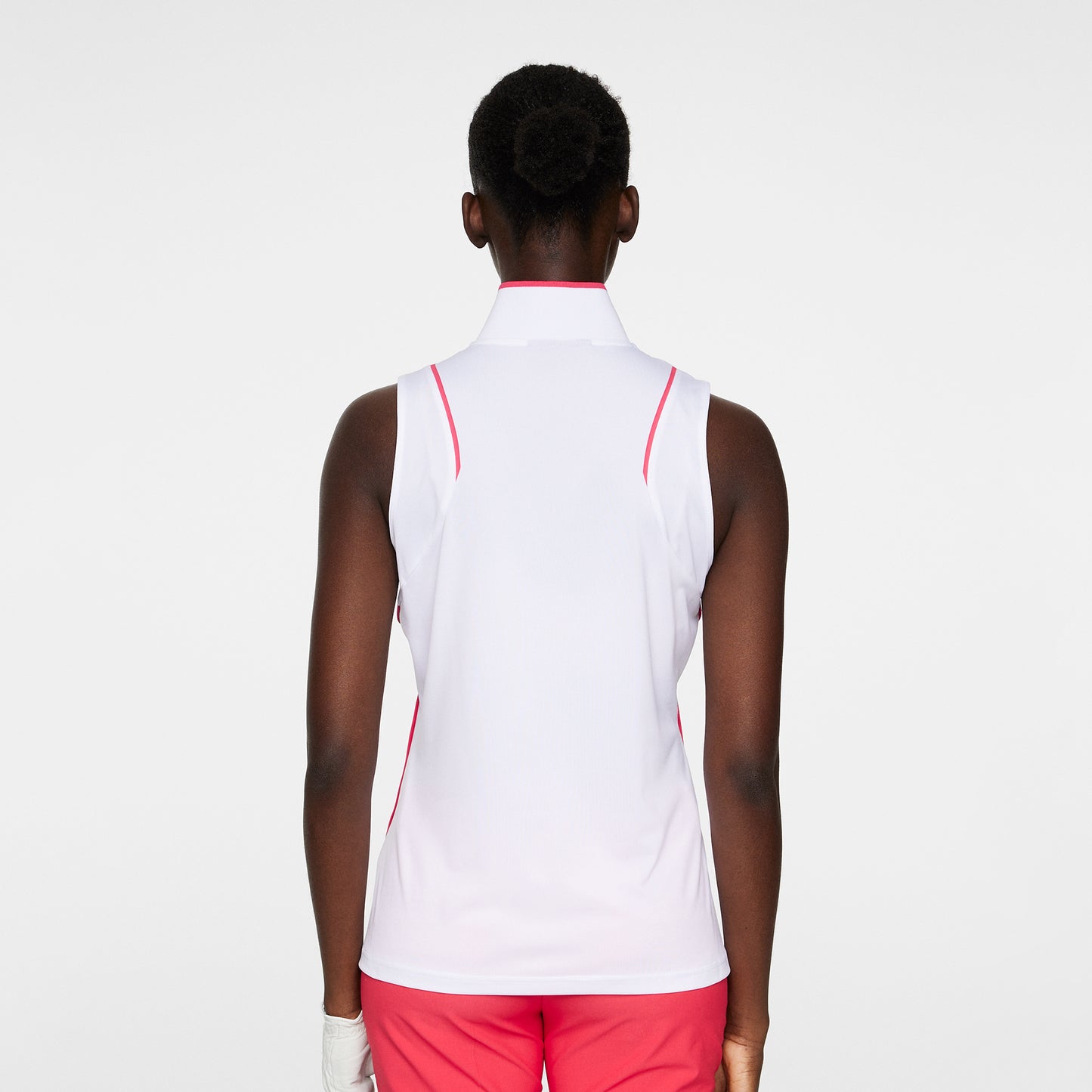 J.Lindeberg Ladies Sleeveless Polo with High Ribbed Collar