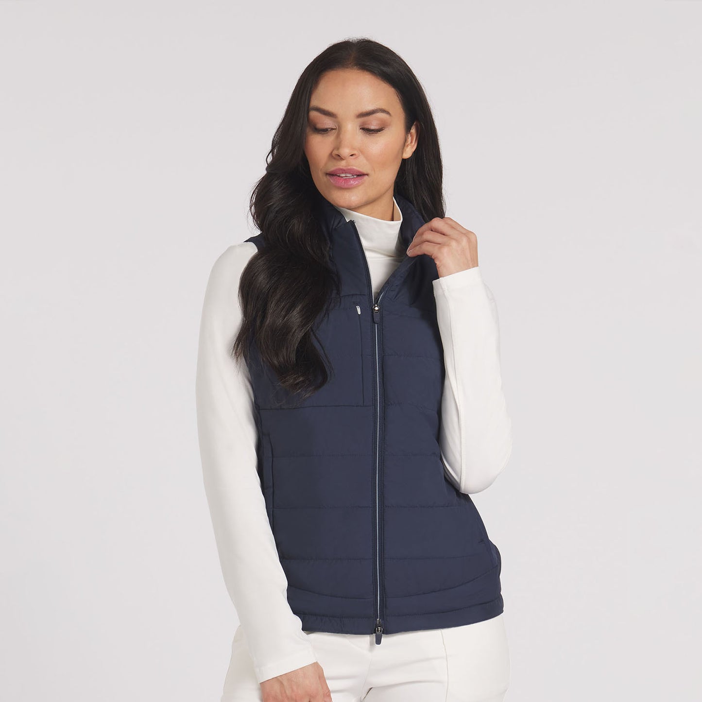 Puma Golf Ladies Quilted Vest with Primaloft Insulation in Navy