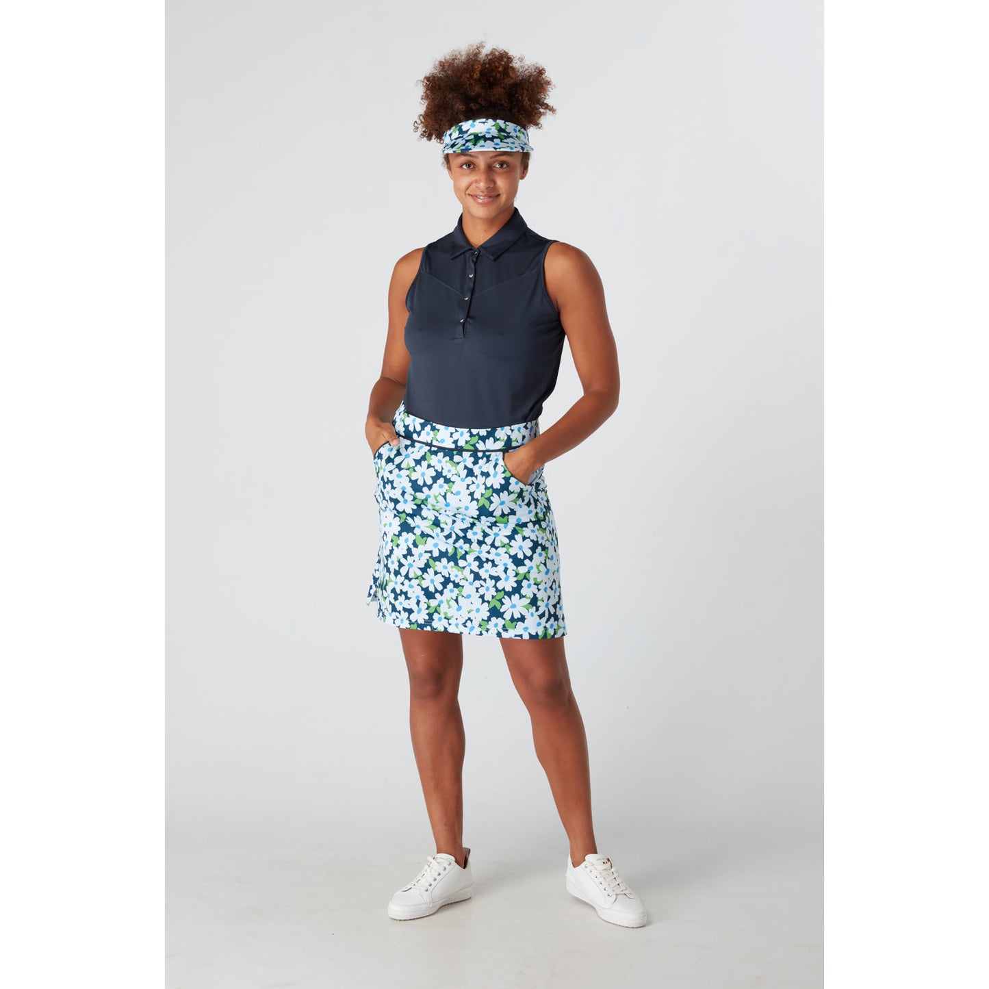 Swing Out Sister Sleeveless Golf Polo in Navy Blazer