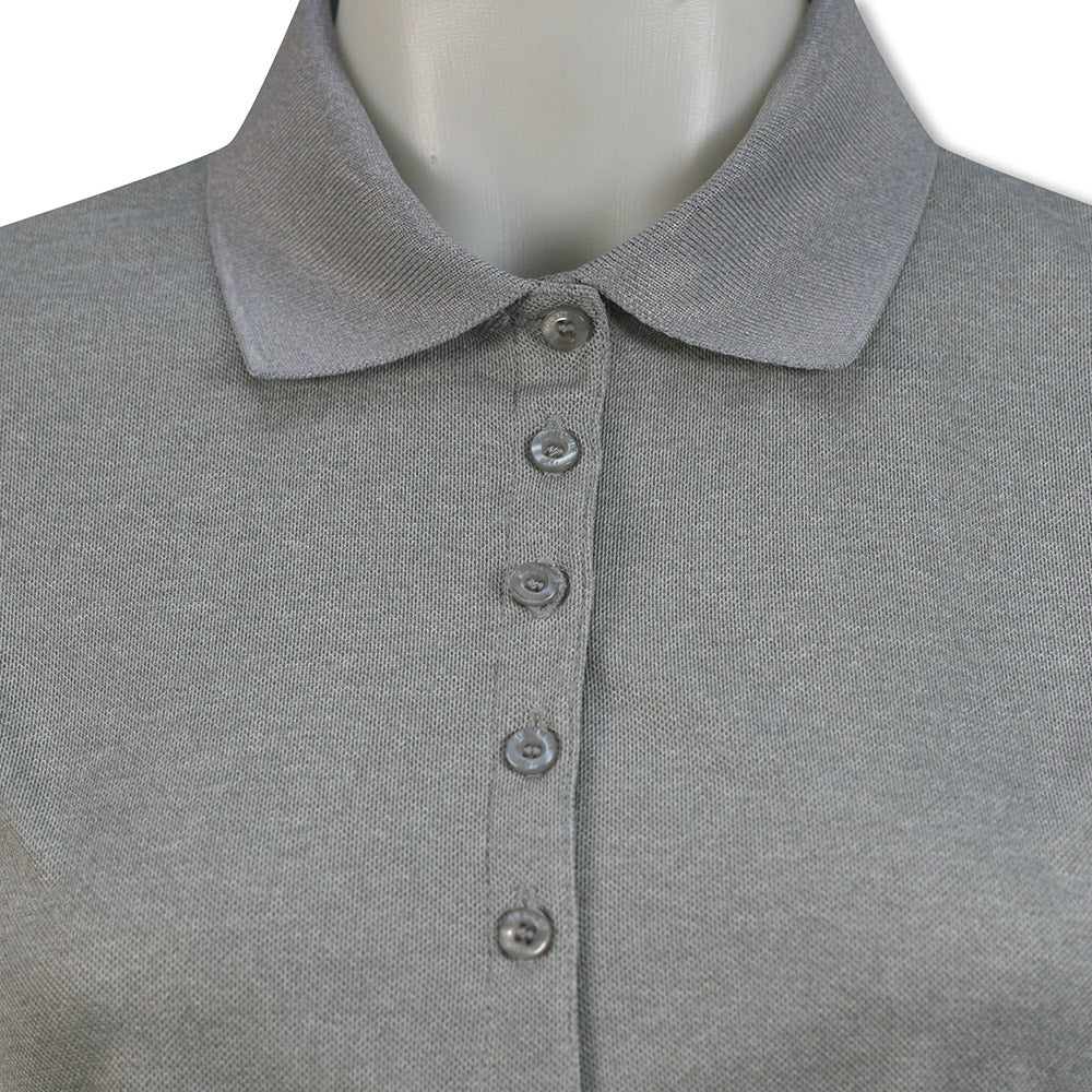 Glenmuir Ladies Short Sleeve Pique Polo with Stretch & UPF50+ in Light Grey Marl