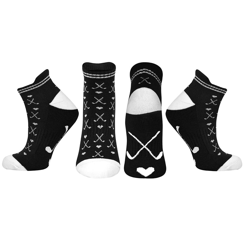 Surprizeshop Ladies 3 Pair Pack Golf Socks in Black & White Designs