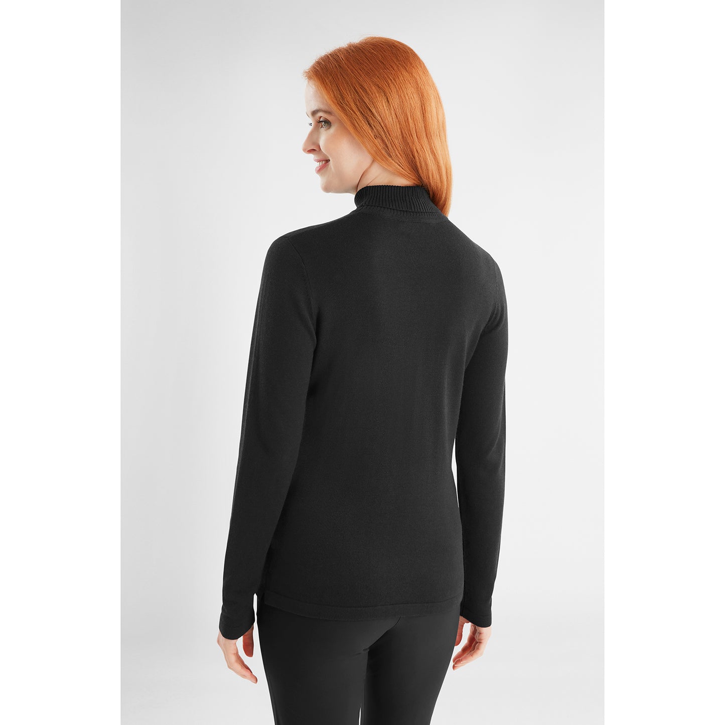 Green Lamb Ladies Cashmere Mix Roll Neck in Black