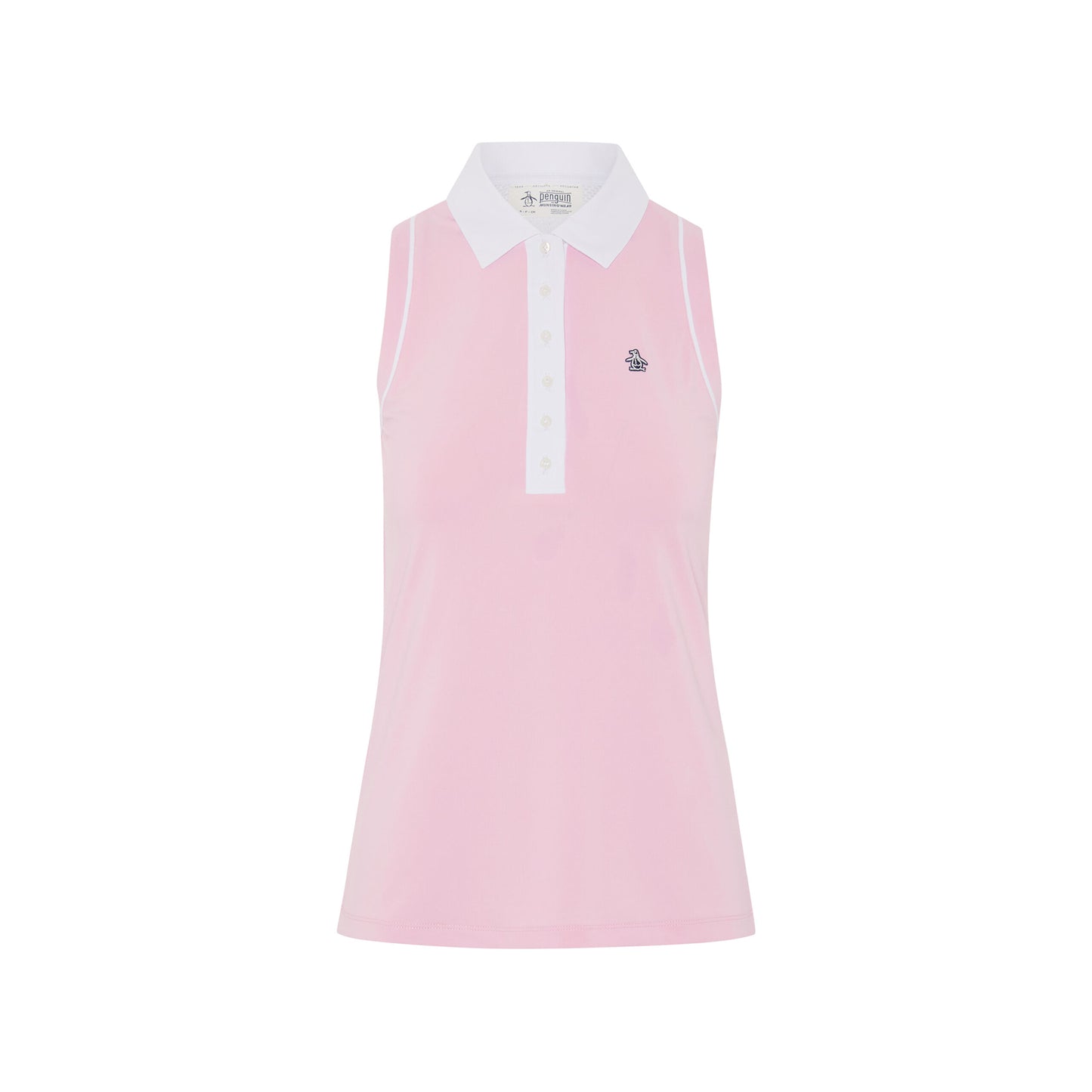 Original Penguin Ladies Gelato Pink Sleeveless Golf Polo with Mesh Panel Back