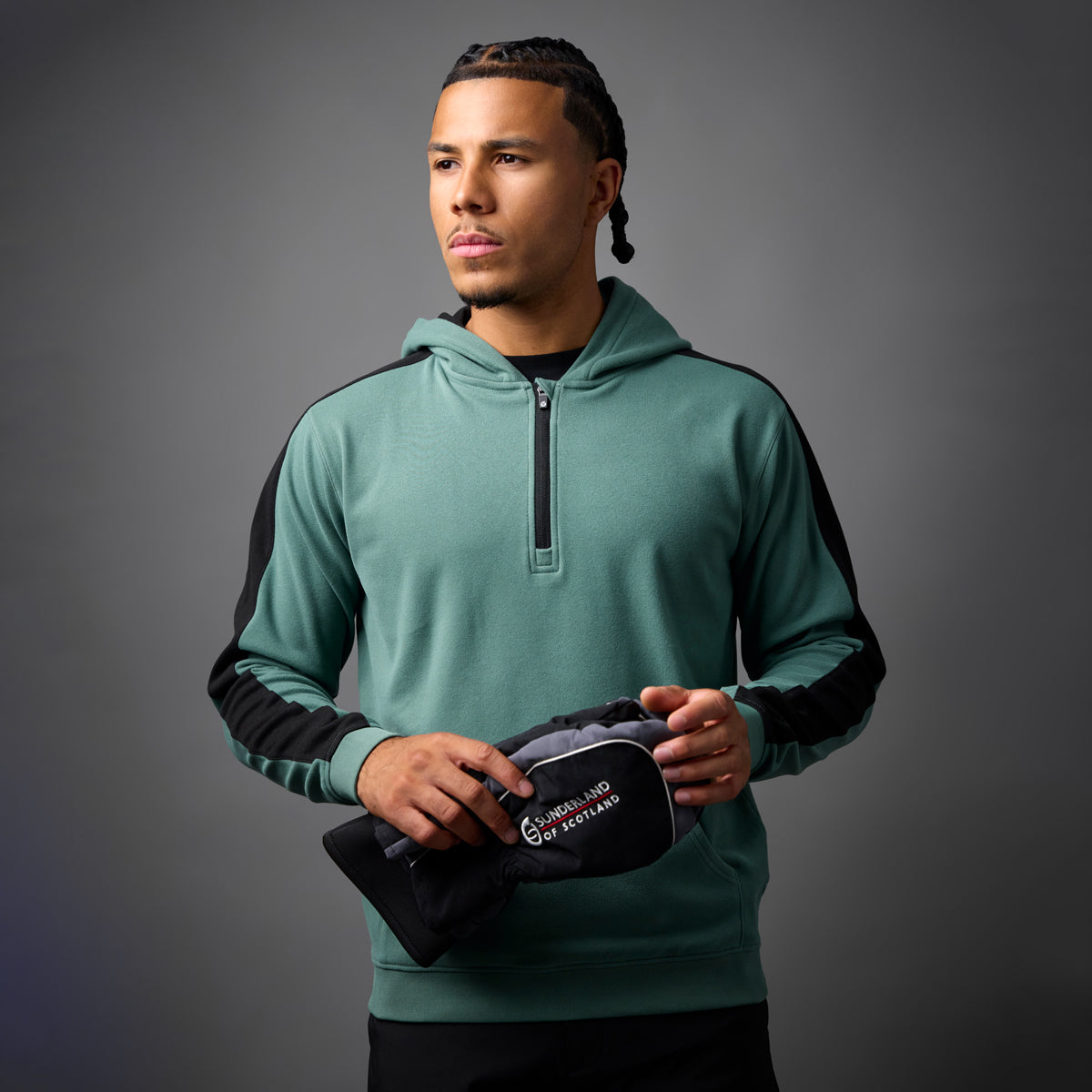 Sunderland Mens Hooded Showerproof Thermal Fleece