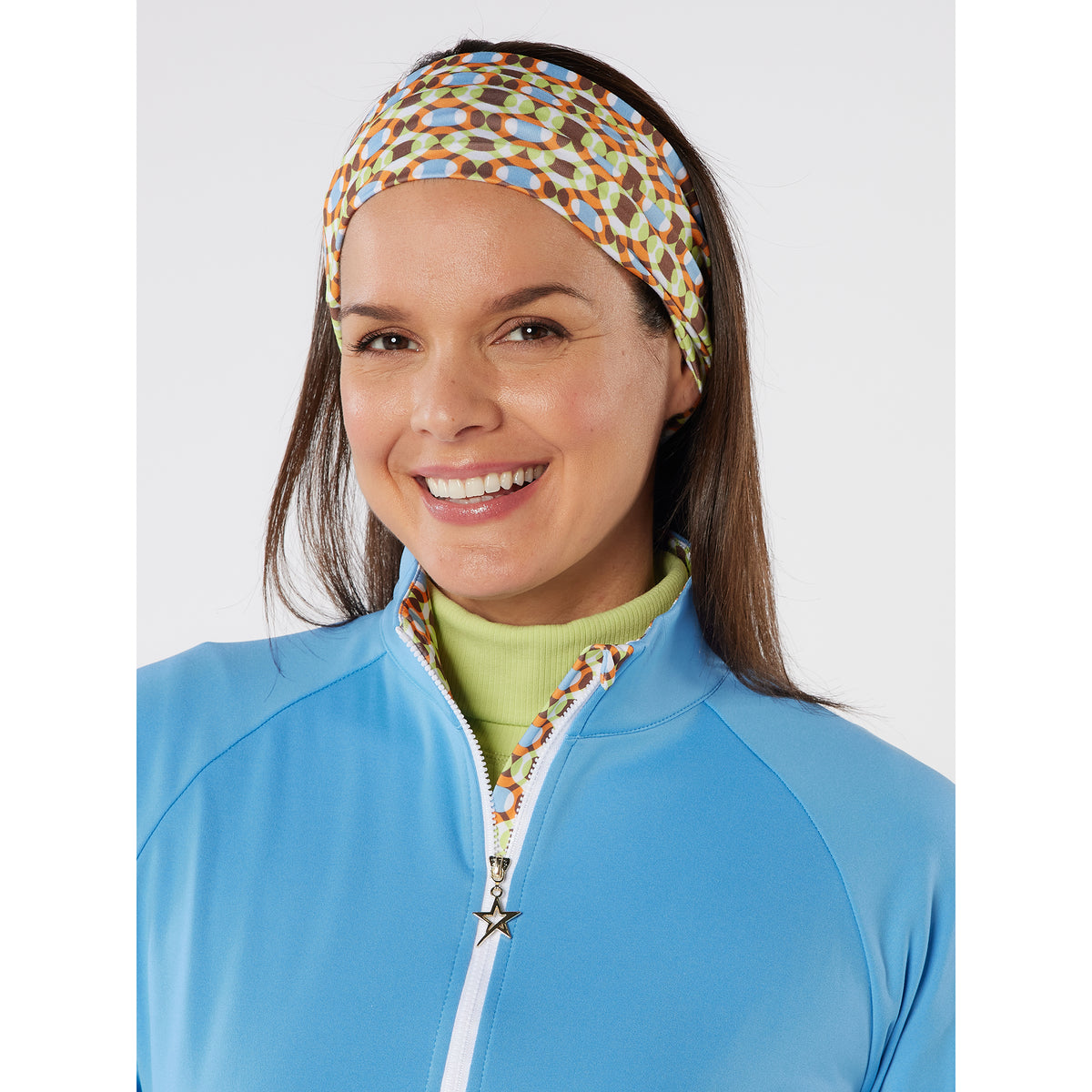 Swing Out Sister 1/4 Zip Brushed Back Top with Printed Back Panel