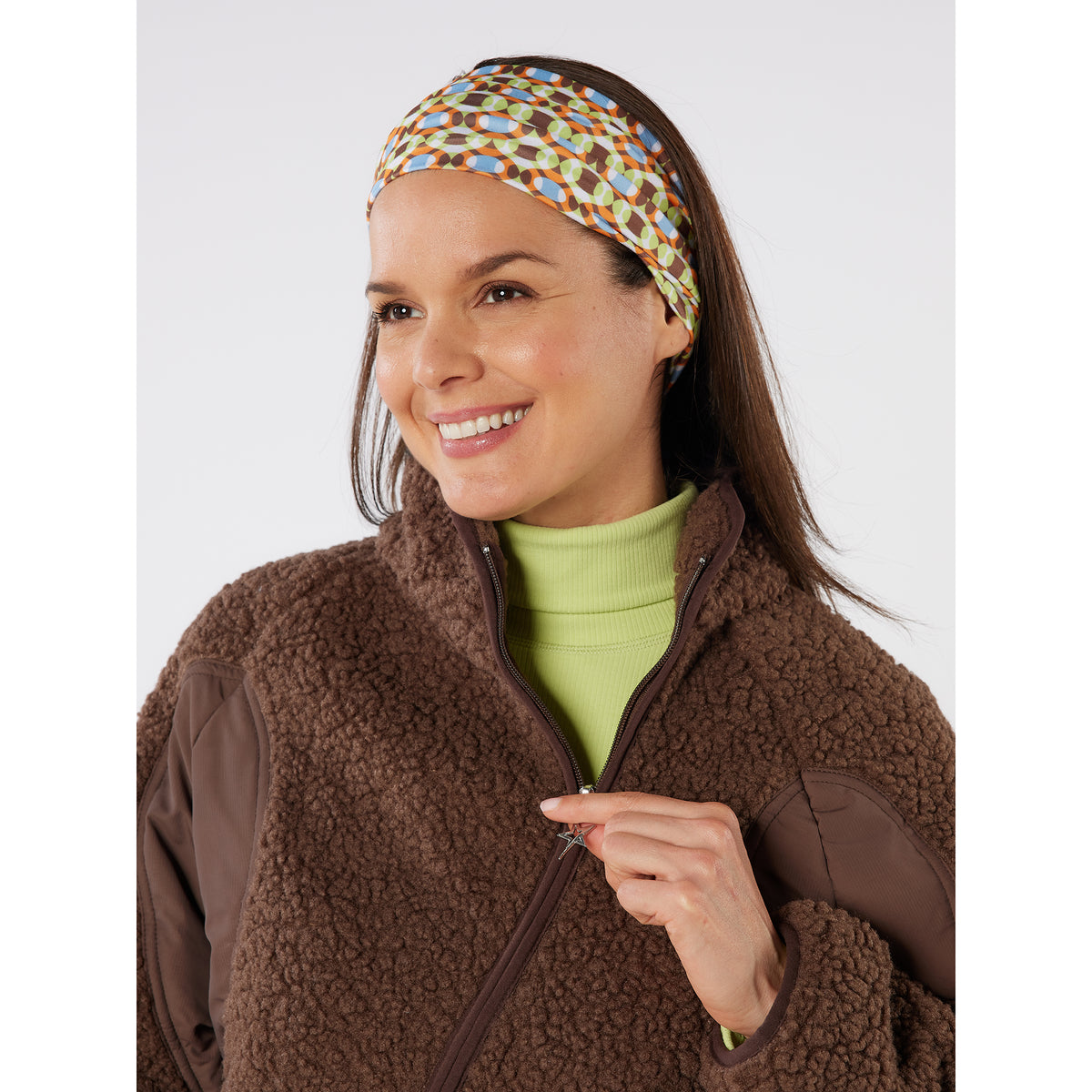 Swing Out Sister Teddy Fleece Jacket with Technical Panels & Curved Zip