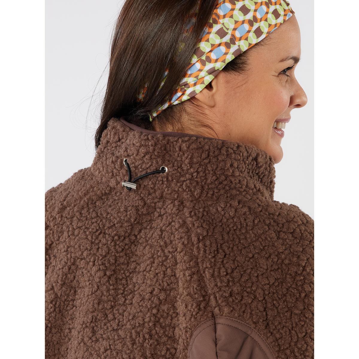 Swing Out Sister Teddy Fleece Jacket with Technical Panels & Curved Zip