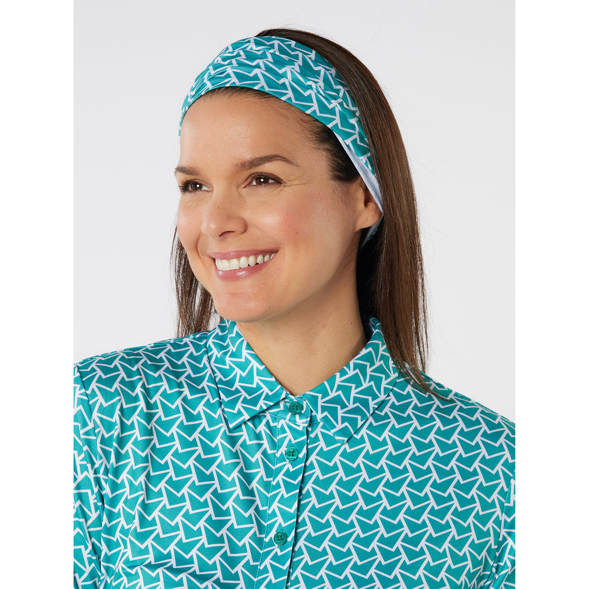 Swing Out Sister Half Sleeve Button Down Polo with Gentle Ruched Detail