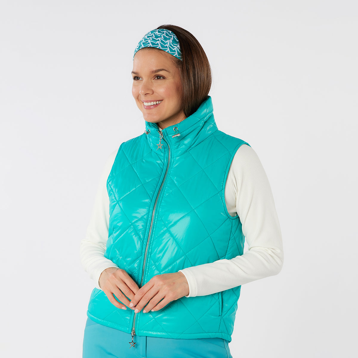 Swing Out Sister Ladies Maria Active Vest in Crystal Teal