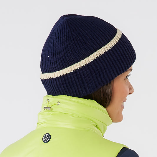 Swing Out Sister Fully Fleece Lined Water Resistant Beanie Hat in Navy
