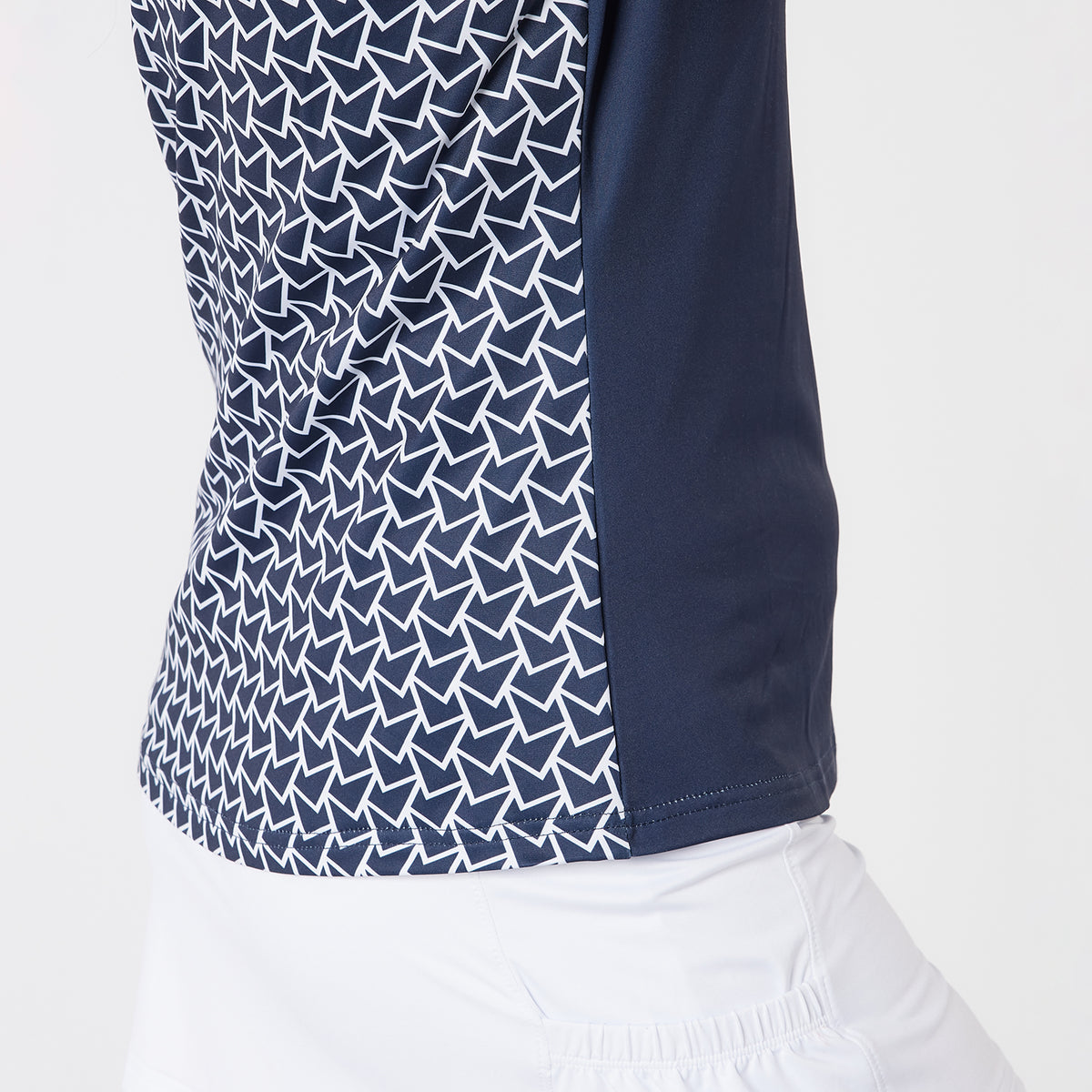 Swing Out Sister Micro Fleece Backed Top with Back Pattern in Navy