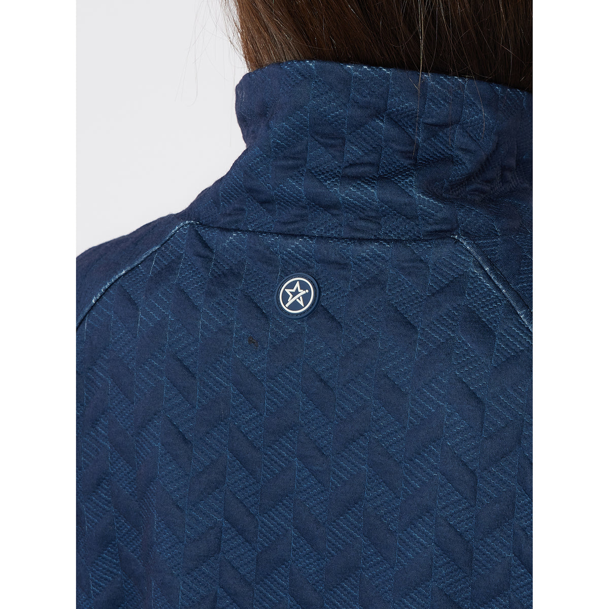 Swing Out Sister Ladies Quilted Lined Sweater with 1/4 Zip in Navy