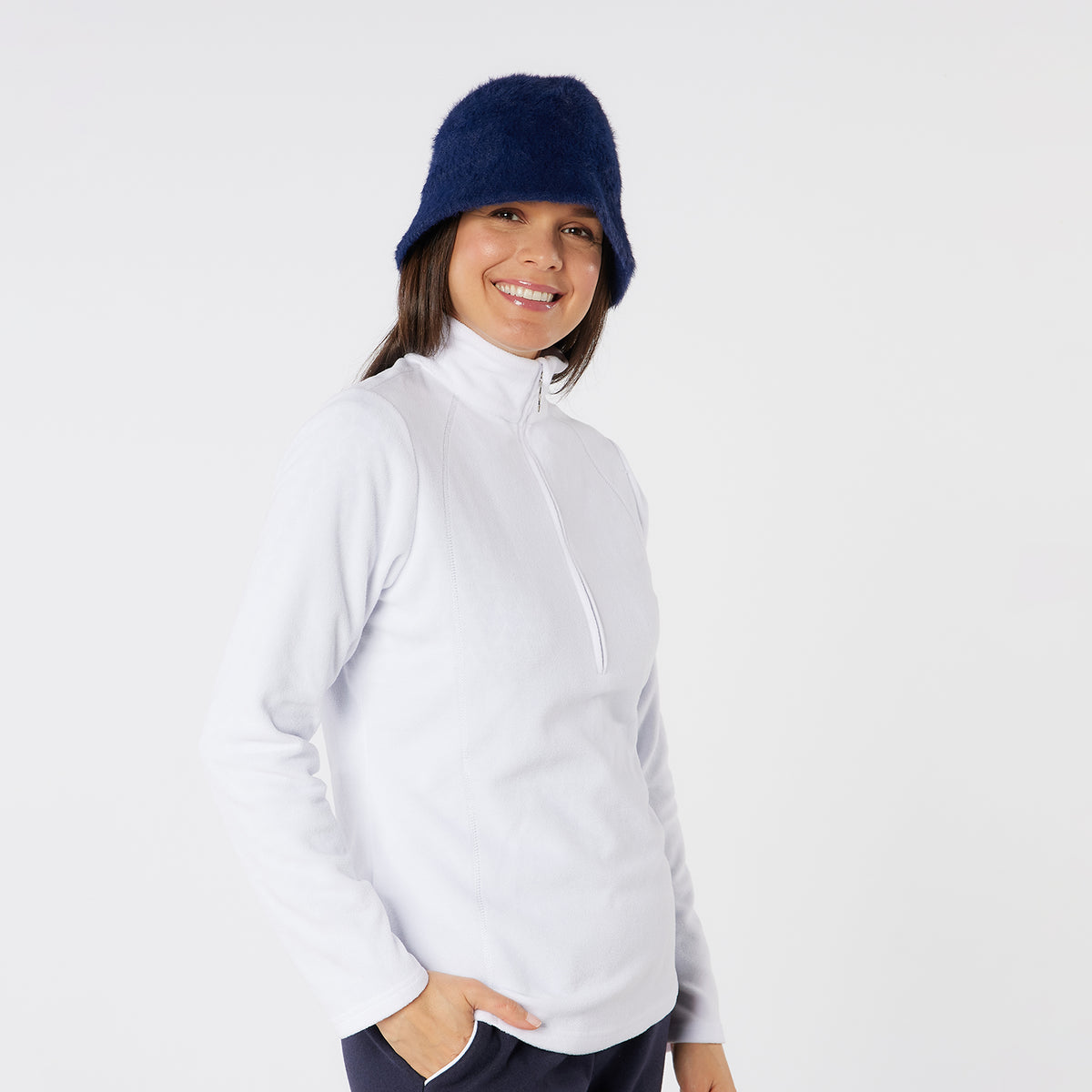 Swing Out Sister Ultra-Soft 1/4 Zip Fleece with Silver Thread Contour Seams